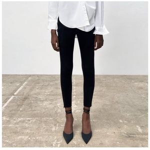 Zara NWT black suede legging size M